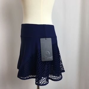 90 Degree by Reflex Fishnet Navy Blue Skirt M)